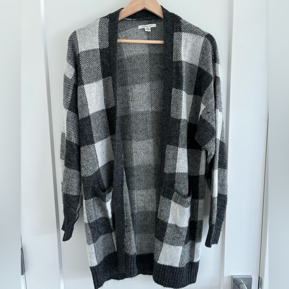 Checkered American Eagle Cardigan